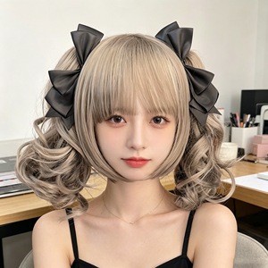 Lolita-style cute hair <b>clips</b>, double ponytail <b>clips</b>, 3D <b>bow</b> side <b>clips</b>, Japanese JK headwear, adorable Lolita style. - Product Image 4