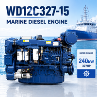 Moteur diesel marin turbocompressé SCDC Weichai WD12C327-15 327HP pour bateaux et propulsion marine de navires commerciaux
