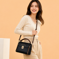 Sac à bandoulière urbain minimaliste en cuir PU bicolore, sac à main carré rétro, fermeture à rabat, sangle unique, portable, pour tous les jours