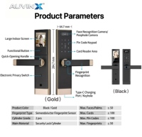 Cerradura Inteligente Auvinx OEM ODM para Puerta, con Huella Dactilar, Contraseña, Reconocimiento Facial, Digital, para Interiores, Compatible con Tuya, para Marcas de Marca Privada