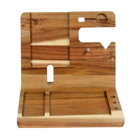 Grosir Nature Acacia dudukan kunci ponsel kayu, dompet dudukan pengatur jam tangan