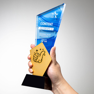 Creative Metal Colored Crystal <b>Trophy</b> Laser <b>Engraved</b> Glass Award For Conference And Competition Gifts - Product Image 3