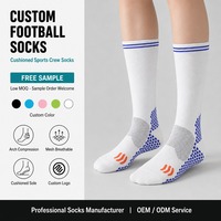 Chaussettes de football pour hommes, chaussettes de sport à compression haute, respirantes, avec soutien du talon, chaussettes d'entraînement de football