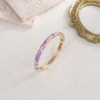 Gelang Etnik Vintage dari Paduan Logam, Berwarna-warni dengan Teknik Tetesan Minyak, Lapisan Emas Tahan Luntur, Berhiaskan Relief Bunga Berlian dan Enamel Cloisonne