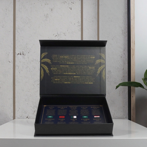 Caja de Regalo Rígida Magnética en Forma de Libro de Cartón Duro para Perfume Sólido Negro Personalizado - Product Image 5
