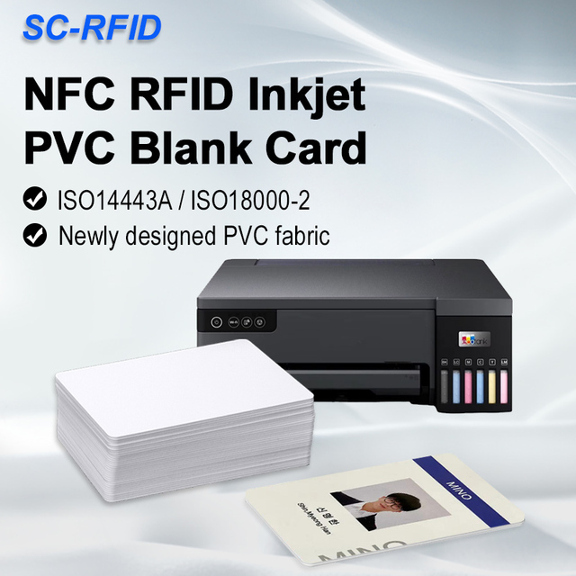 Factory in Stock PVC Material Student Information RFID Intelligent Inkjet Printer Printable CR80 Card Work Permit Blank Card NFC
