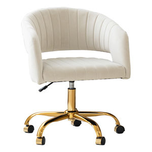 Fauteuil de salon ergonomique pivotant moderne en velours, idéal pour le bureau à domicile, la coiffeuse, la chambre, l'appartement, fauteuil de loisirs réglable en hauteur - Product Image 3
