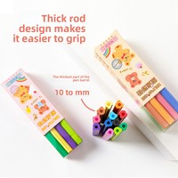 Ensemble de crayons en forme d'ours de 12 couleurs, 7 pouces, écologiques, imprimés UV, cadeau créatif, matière plastique certifiée EN71 LM