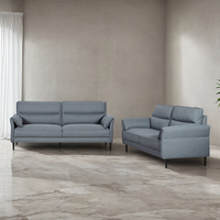Conjunto de sofá de cuero doble/tres plazas personalizable moderno suministrado de fábrica para el hogar apartamento Villa escuela Hospital USO COMERCIAL
