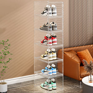 Caja de Almacenamiento de Zapatos de Plástico PP Transparente, Moderna y Clásica, Plegable y Organizada, Diseño Cuadrado, Fácil de Abrir - Product Image 6