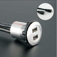 Conector Micro USB 2.0 Hembra/Macho de 22mm con Contactos de Latón de 2 Capas para Montaje en Panel de Aluminio, Cable de 60cm, Conector de Panel Micro USB de 2 Niveles