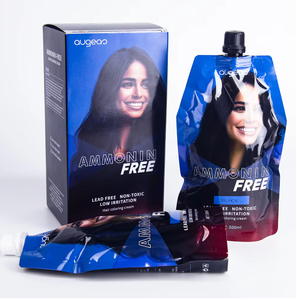 500ml x2 crema colorante sin amoníaco Augeas, color marrón oscuro, tinte para el cabello negro - Product Image 1