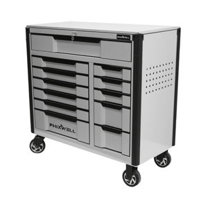<span class=keywords><strong>Chariot</strong></span> d'atelier 12 tiroirs Armoire à outils en métal <span class=keywords><strong>Porte</strong></span> <span class=keywords><strong>coulissante</strong></span> latérale avec jeu d'outils à main Coffre à outils - Product Image 2