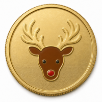 Pièce de monnaie commémorative de Noël personnalisée du Père Noël en alliage de zinc avec relief 3D et émail pour cadeau de fête