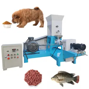 50/100/120/150/200/250/300/350/500 kg/saat ekstruder üretim hattı kuru kedi karides köpek yemek yapma makinesi