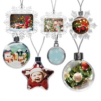 SANGOR SGR-251014 Boule de Noël porte-photo transparente en plastique, cadre photo suspendu