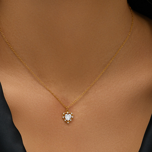 Collier pendentif pour femme CANNER en argent sterling 925, forme de cœur papillon, goutte d'eau, zircon, plaqué or, tendance - Product Image 3