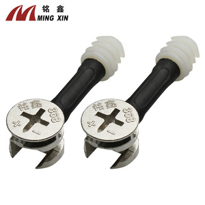 Conector 3 en 1 Mingxin 368 de aleación de zinc niquelado para ensamblaje de muebles de armario y gabinete - Product Image 1