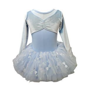 Precio al por mayor Maillot <span class=keywords><strong>de</strong></span> ballet <span class=keywords><strong>de</strong></span> terciopelo <span class=keywords><strong>de</strong></span> manga larga para niñas con lazo, ropa <span class=keywords><strong>de</strong></span> actuación para niños - Product Image 6