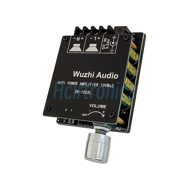 ZK-1002L 100W*2 TPA3116 Mini BT 5.0 Wireless Audio Power Digital Amplifier Board Stereo Amp DC 12V 24V