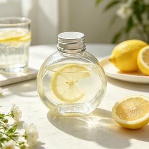 Botella PET Transparente de Grado Alimenticio de 300 ml, Diseño Plano y Redondo para Envasar Jugos, Leche, Té y Bebidas - Product Image 3