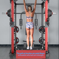 PINJIAN Équipement de musculation à domicile : Cage de musculation, Crossover à câbles, Rack à squats, Banc de musculation et Smith tout-en-un