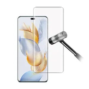 Luxe 3d Gebogen Volledige Hoes 9H Hd Doorzichtige Mobiele Telefoon Gehard Glas Beschermfolie Schermbeschermer Voor Eer 60 70 80 90 Pro