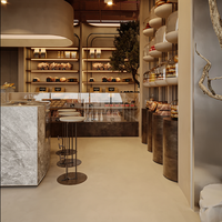 Vitrines de boulangerie en bois personnalisées en usine avec éclairage LED Solutions d'affichage de vente au détail modernes