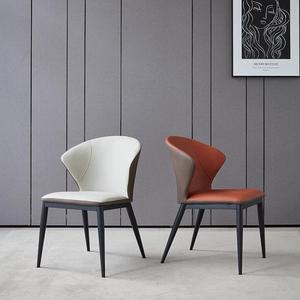 Chaise de salle <span class=keywords><strong>à</strong></span> manger en cuir et métal de style nordique, luxe léger, pour appartement, salle de bain, salle de sport, maison, restaurant, hôtel - Product Image 3