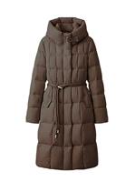 Vente en gros usine – Nouvelle veste d'hiver élégante pour femme, longue, en laine, chaude, écologique, respirante, avec capuche et taille cintrée – Personnalisation OEM/ODM
