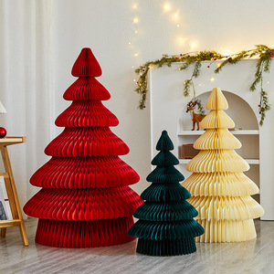 Ins Style Christmas Decoration Paper 3D Folding Christmas Tree for Window Hotel Atmosphere Scene Ornament