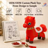 Fabricant OEM de jouets en peluche personnalisables : Cheval en peluche brodé, rembourré en coton PP, design de poupée de dessin animé sur mesure