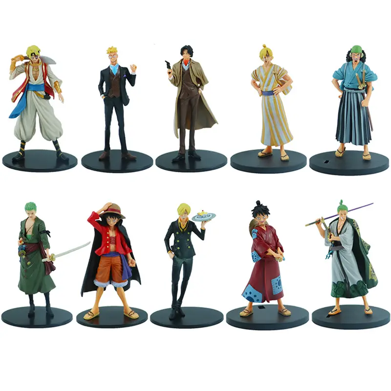 10 style Anime One Pieces Personnages Luffy Zoro Sanji Collection PVC Jouet Action Figure