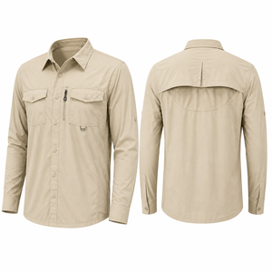 Camisas de pesca personalizadas en blanco para Australia UPF 50+ para hombre, de secado rápido, manga larga, con botones y ventilación. - Product Image 2
