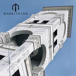 Projet de villa placage pierre calcaire façade extérieure carreaux calcaire blanc revêtement mural pour bâtiment décoration murale extérieure - Product Image 5