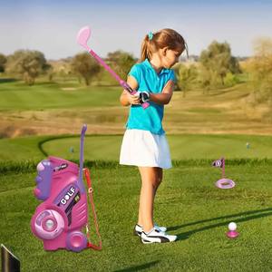 Ensemble de <span class=keywords><strong>club</strong></span> de golf portable pour enfants avec 3 clubs pour la pratique intérieure et extérieure de l'arrière-cour et le divertissement sportif familial et le cadeau de vacances - Product Image 2