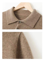 Chemise à manches longues en cachemire de haute qualité, chemise en cachemire 100% tricotée, pull pour homme