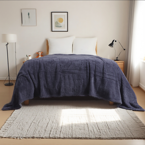 بطانية أطفال شتوية ناعمة ودافئة للغاية من صوف تيدي شيربا، بلون واحد، خفيفة الوزن وقابلة للتخصيص للمنزل والسفر والسرير والأريكة - Product Image 2