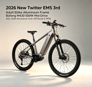 Nouveau VTT électrique Twitter EM5 2026 pour adultes, cadre en aluminium, moteur central Bafang M430 500W, batterie 48V 20Ah, fourche <span class=keywords><strong>Rockshox</strong></span>, tout-terrain - Product Image 1
