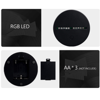 Lampes LED de style design industriel, bases de lampes, veilleuses 3D, en ABS et acrylique noir, pour appartements, piles AAA, télécommande