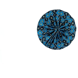 Abanico de Mano Plegable con Estampado Africano Tradicional de Uganda, Hecho a Mano, con Asa para Mujer - Product Image 4