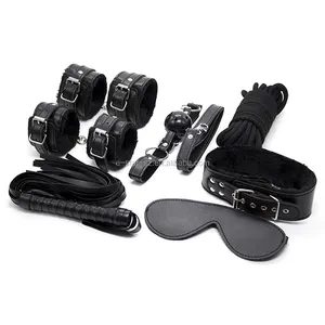 Kit BDSM 7 pièces, jouets sexuels érotiques en <span class=keywords><strong>peluche</strong></span>, jeu d'esclave, bondage BDSM, ensemble de bondage fétiche pour couple, femmes - Product Image 1