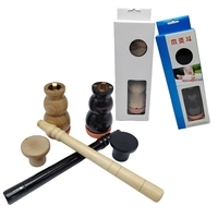 Marteau de moxibustion en bois pour le nombril, avec moxa remplaçable, brûleur de moxa portable bicolore en forme de calebasse, anti-arthritique, amélioration du sommeil, certifié CE