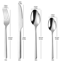 Ensemble de couverts en acier inoxydable 18/10, 4 pièces, ensemble de couverts de luxe moderne pour mariage, ensemble de couverts pour fête