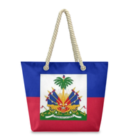 Sac fourre-tout avec drapeau de la Guadeloupe, avec poignées en corde de chanvre, grande capacité, durable, imperméable, sac à bandoulière polyvalent pour le travail, les voyages, la plage