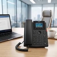 Téléphone IP professionnel X303 avec écran couleur 2,4 pouces, conférence locale 6 voies, prise en charge des casques EHS, voix HD SIP VoIP, 4 lignes SIP, bureau