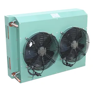 Double Fan Motors Aluminum Fin Condenser Air Cooled Condenser For Cold Room