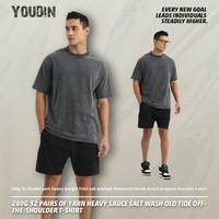 Chemises personnalisées avec logo 280G, col rond, chemises de sport pour hommes, manches courtes
