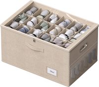 Boîte de rangement pour chaussures rectangulaire, capacité de 18 paires, pliable avec couvercle transparent, étanche, séparateurs réglables, 60x40x30cm