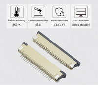 Konektor SMT Cepat Tipe Sudut LED 35pin 24 Kontak, Crimp Screw, Vertikal, Pitch 0.5mm, Horizontal, Soket PCB Jantan untuk FPC